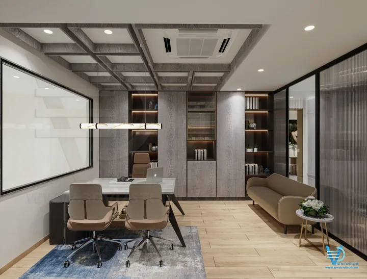 Detail of the studio’s executive office visualization